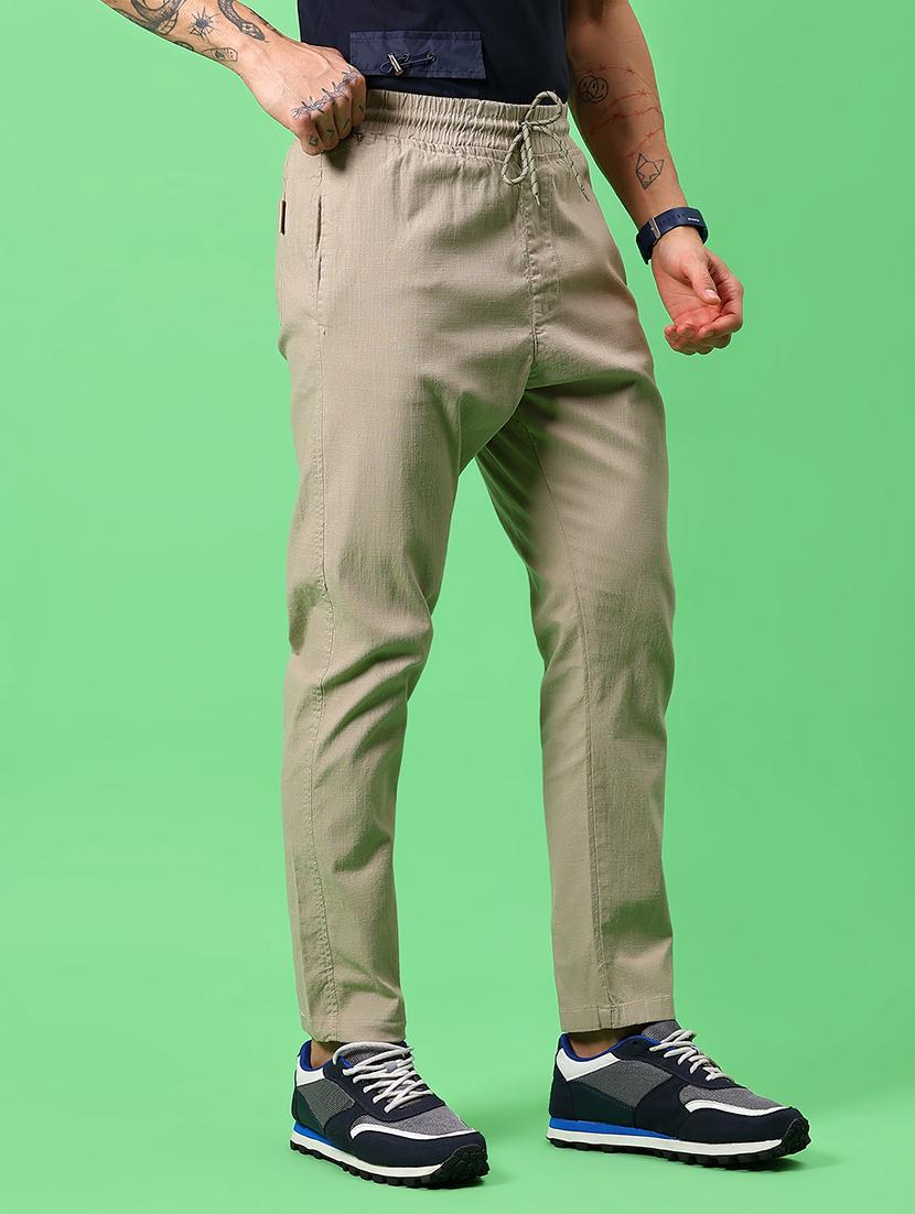 men solid mid rise flat front casual chinos - 21959352 - Standard Image - 1