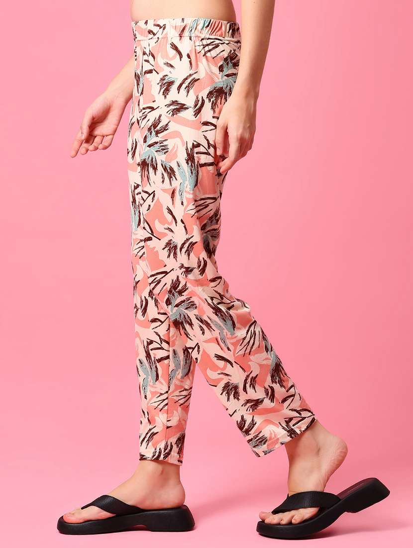 women pink printed mid rise pajama - 21959428 -  Standard Image - 1