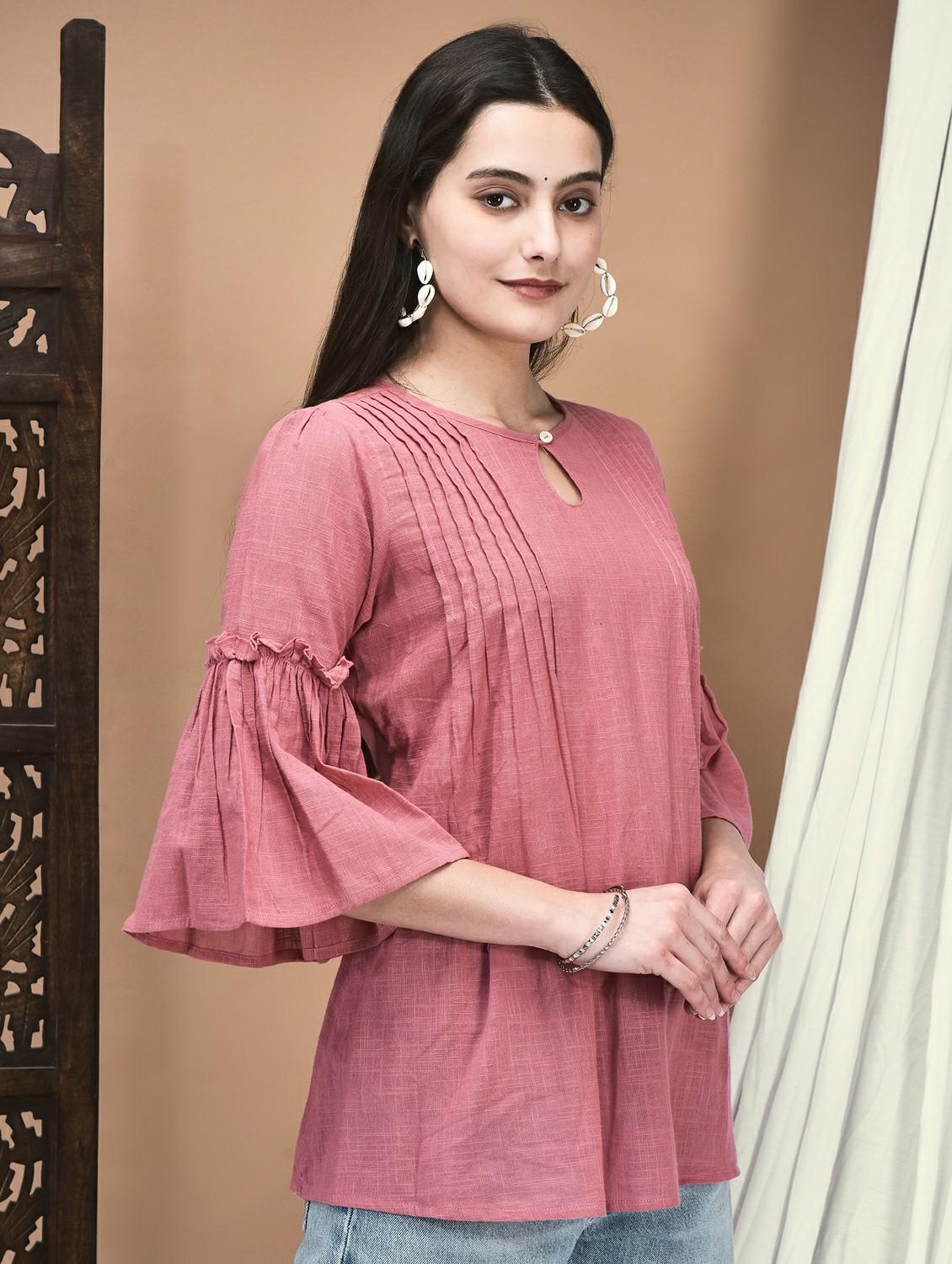 women three quarter sleeve a-line tunic - 21959472 - Standard Image - 1