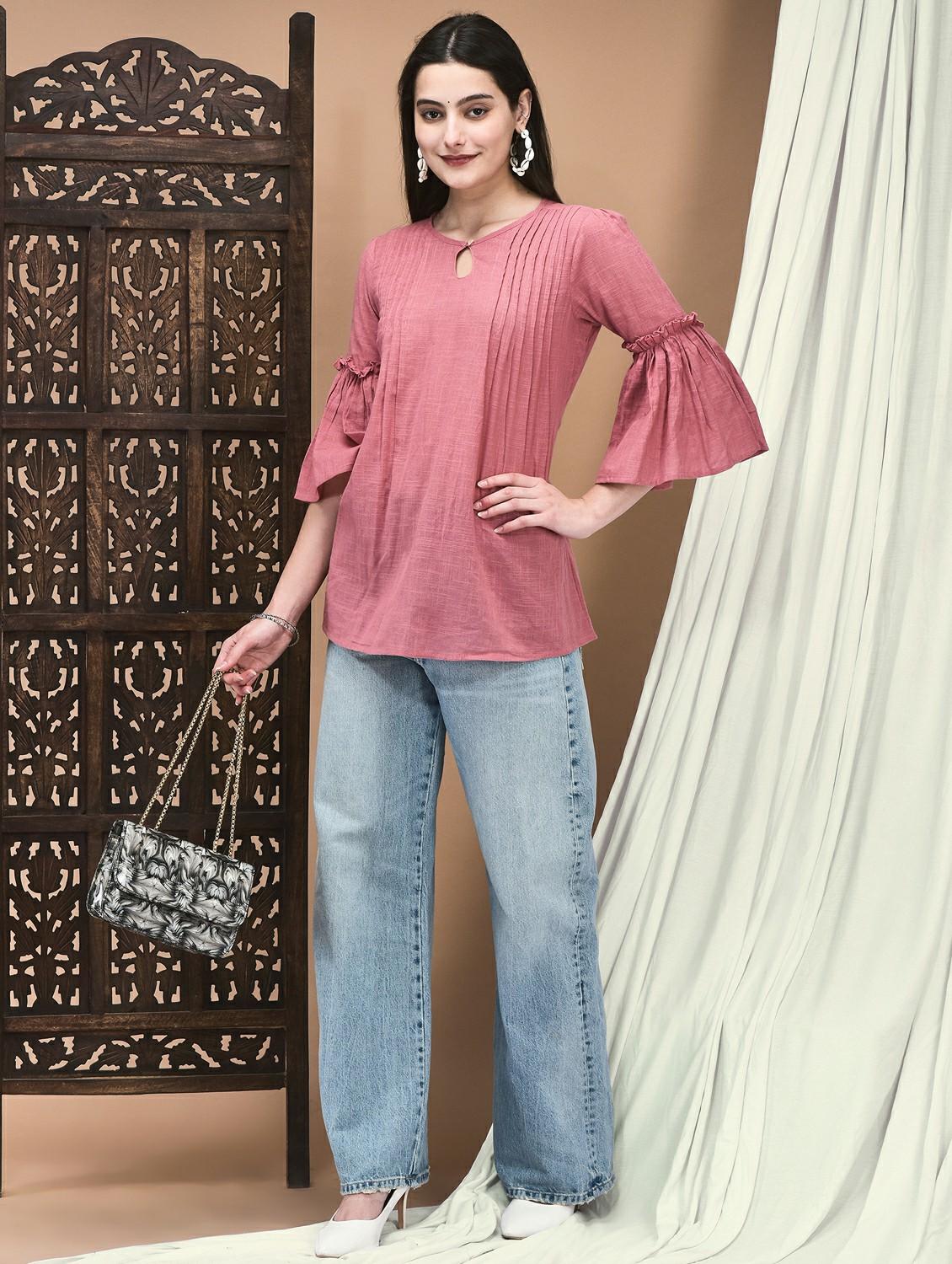women three quarter sleeve a-line tunic - 21959472 - Standard Image - 4