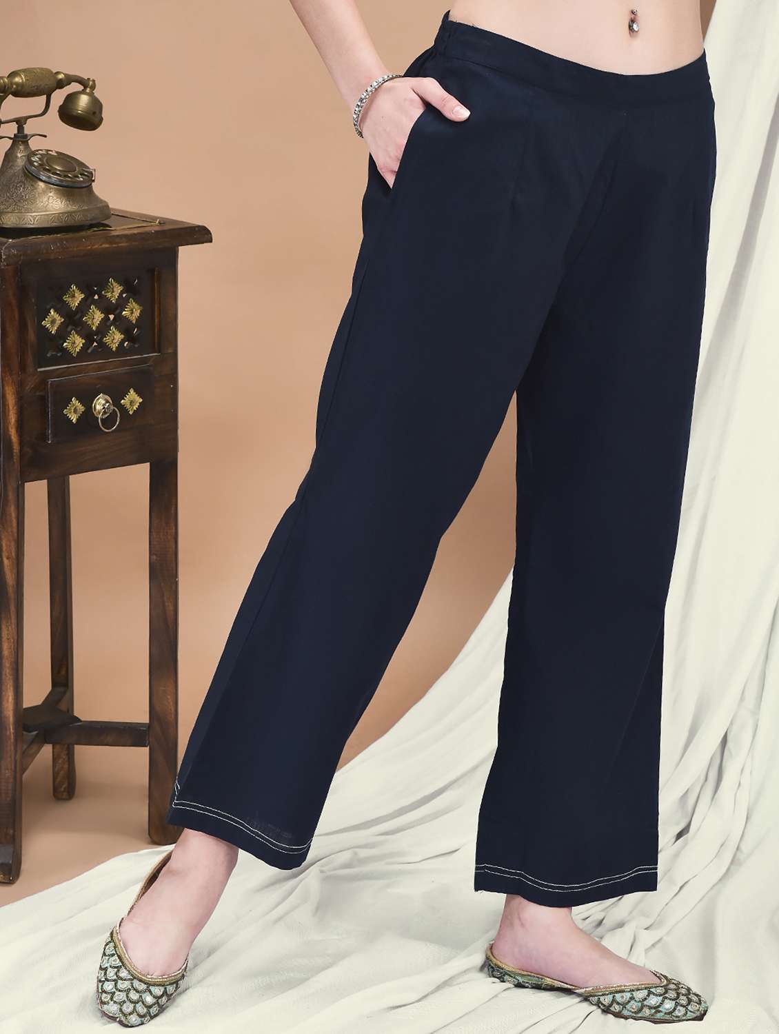 women three quarter sleeve kurta pant with dupatta set - 21959518 -  Standard Image - 4