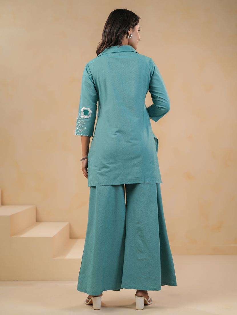 women three quarter sleeve ethnic co-ord set - 21959554 -  Standard Image - 4