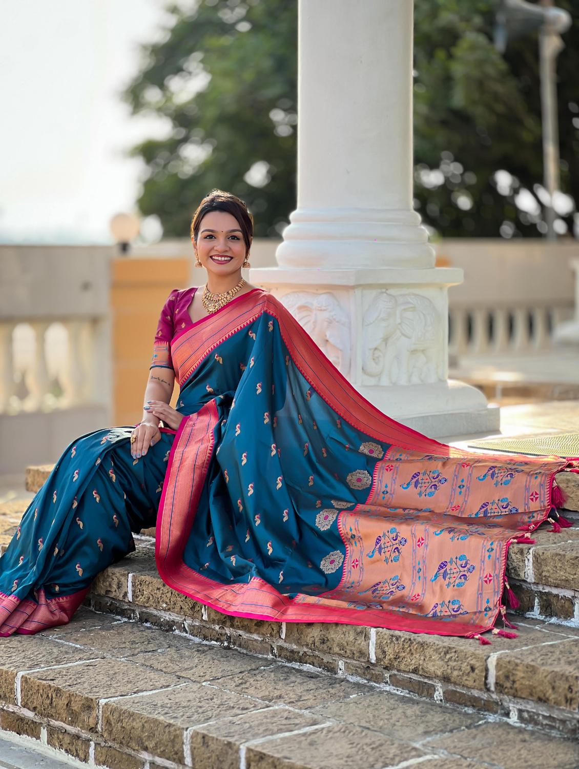 women self design paithani saree with blouse - 21959573 - Standard Image - 1