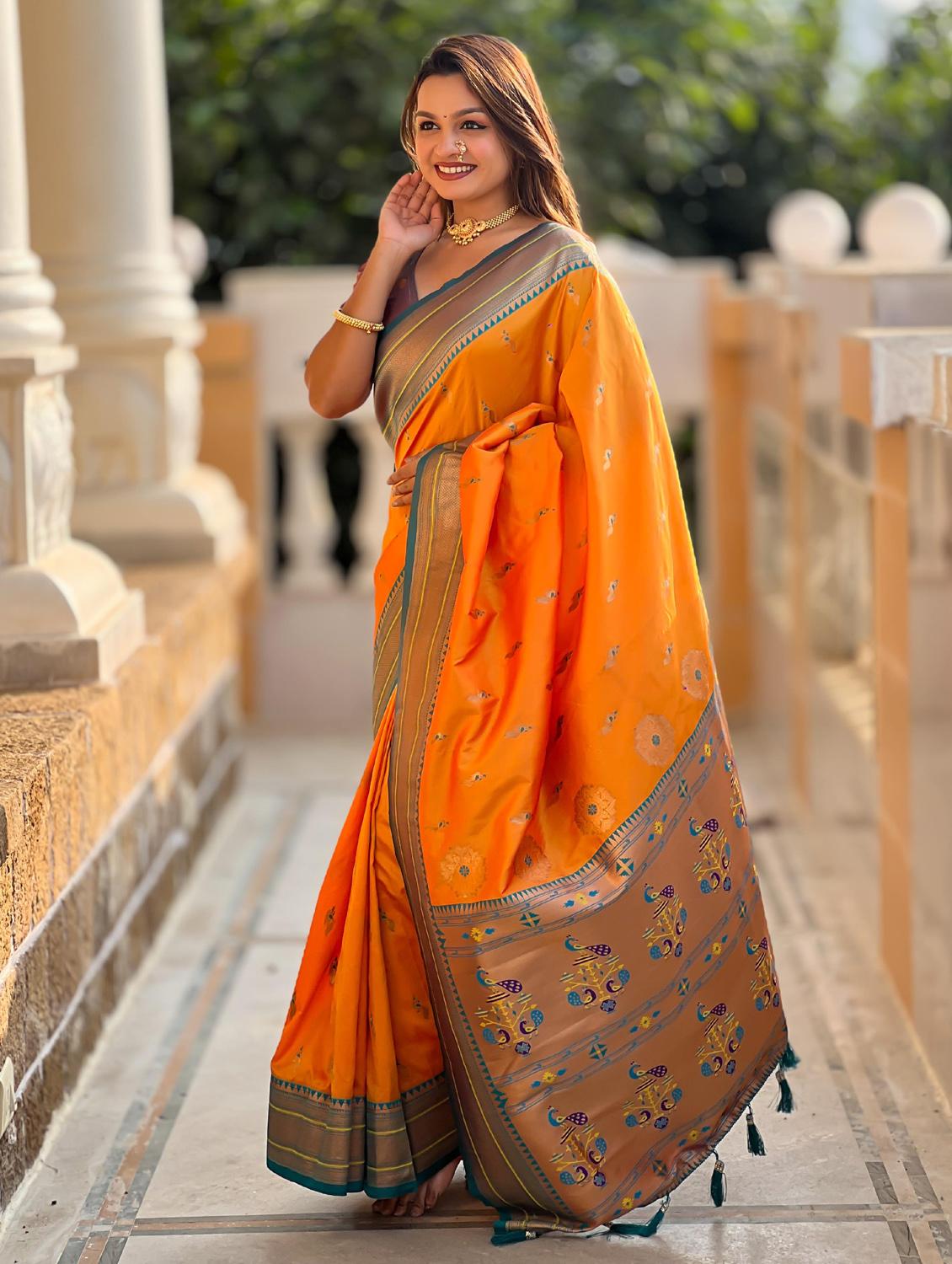 women self design paithani saree with blouse - 21959574 - Standard Image - 1