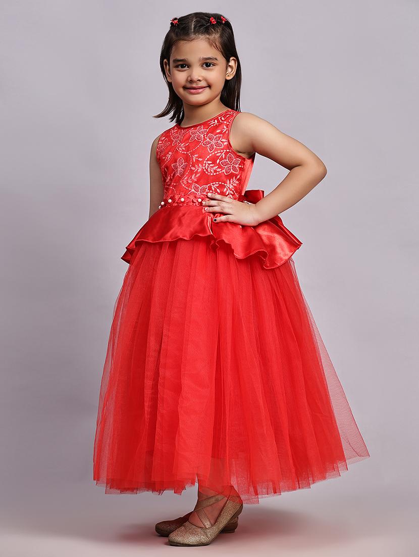 girls embroidered sleeveless fit & flare maxi dress - 21959578 - Standard Image - 1