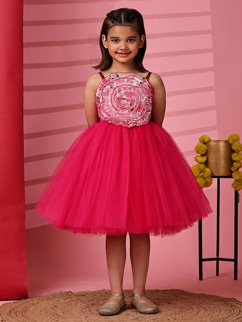 girls embellished shoulder strap fit & flare dress - 21959598 -  Standard Image - 0