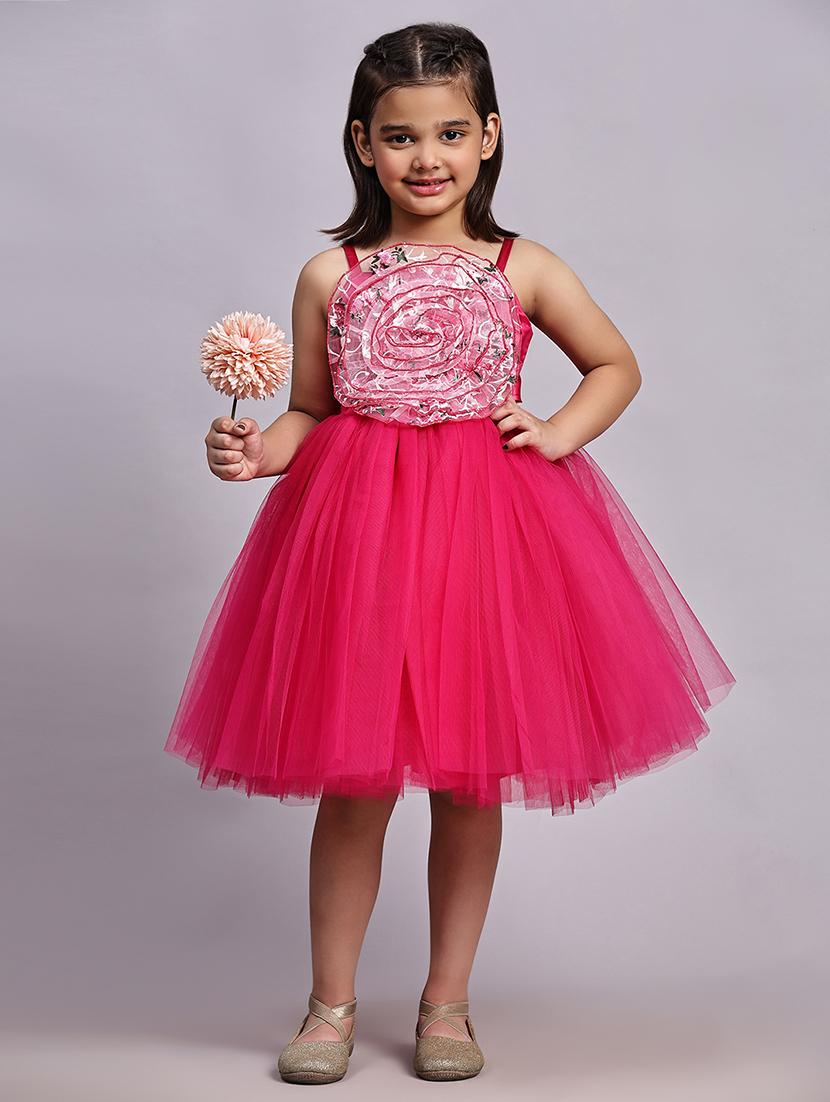 girls embellished shoulder strap fit & flare dress - 21959598 - Standard Image - 1