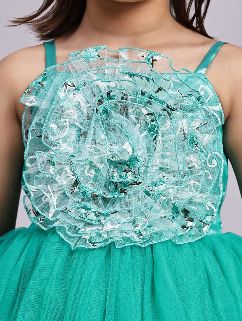 girls embellished shoulder strap fit & flare dress - 21959599 -  Standard Image - 4