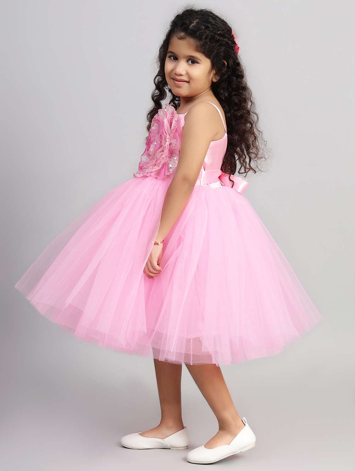 girls embellished shoulder strap fit & flare dress - 21959600 -  Standard Image - 1