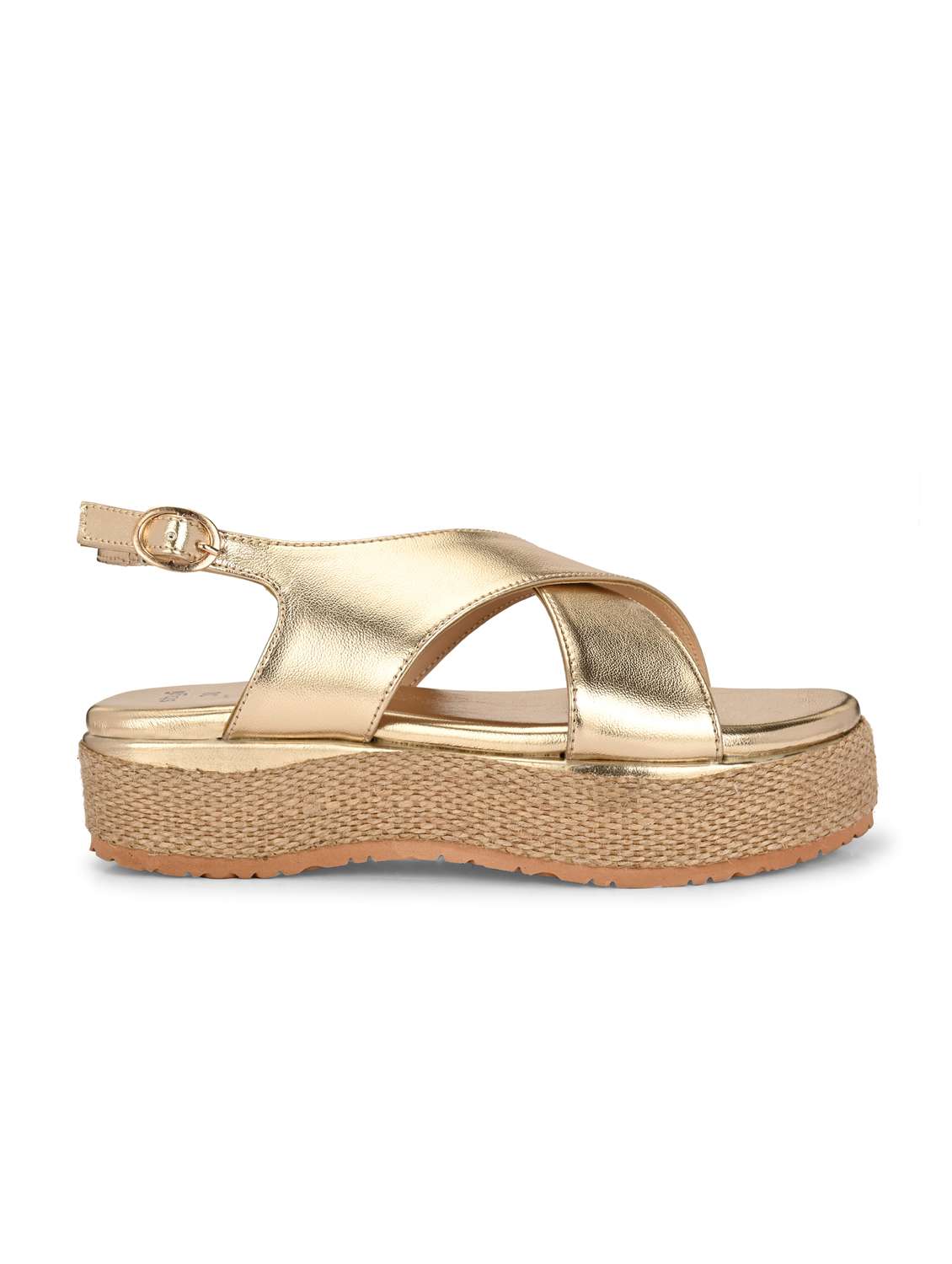 women gold back strap sandal - 21959621 -  Standard Image - 1
