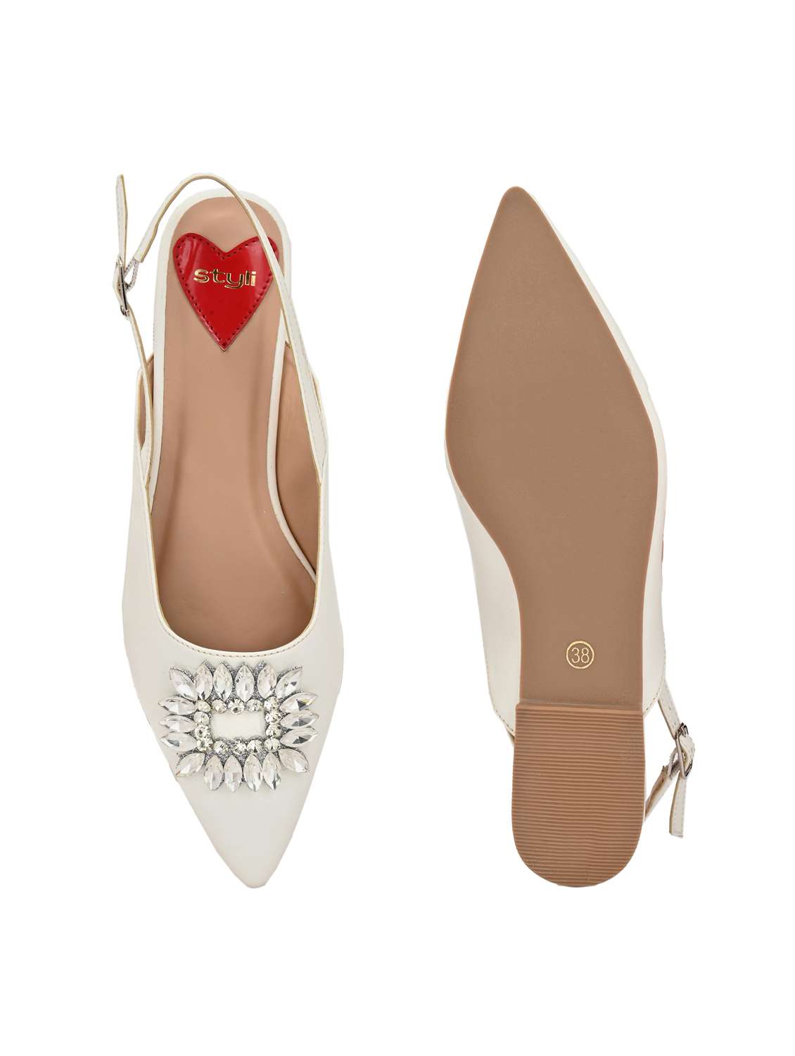 women white back strap sandal - 21959629 -  Standard Image - 4