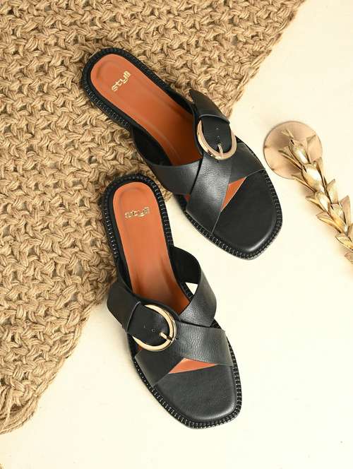 women black slip on sandal