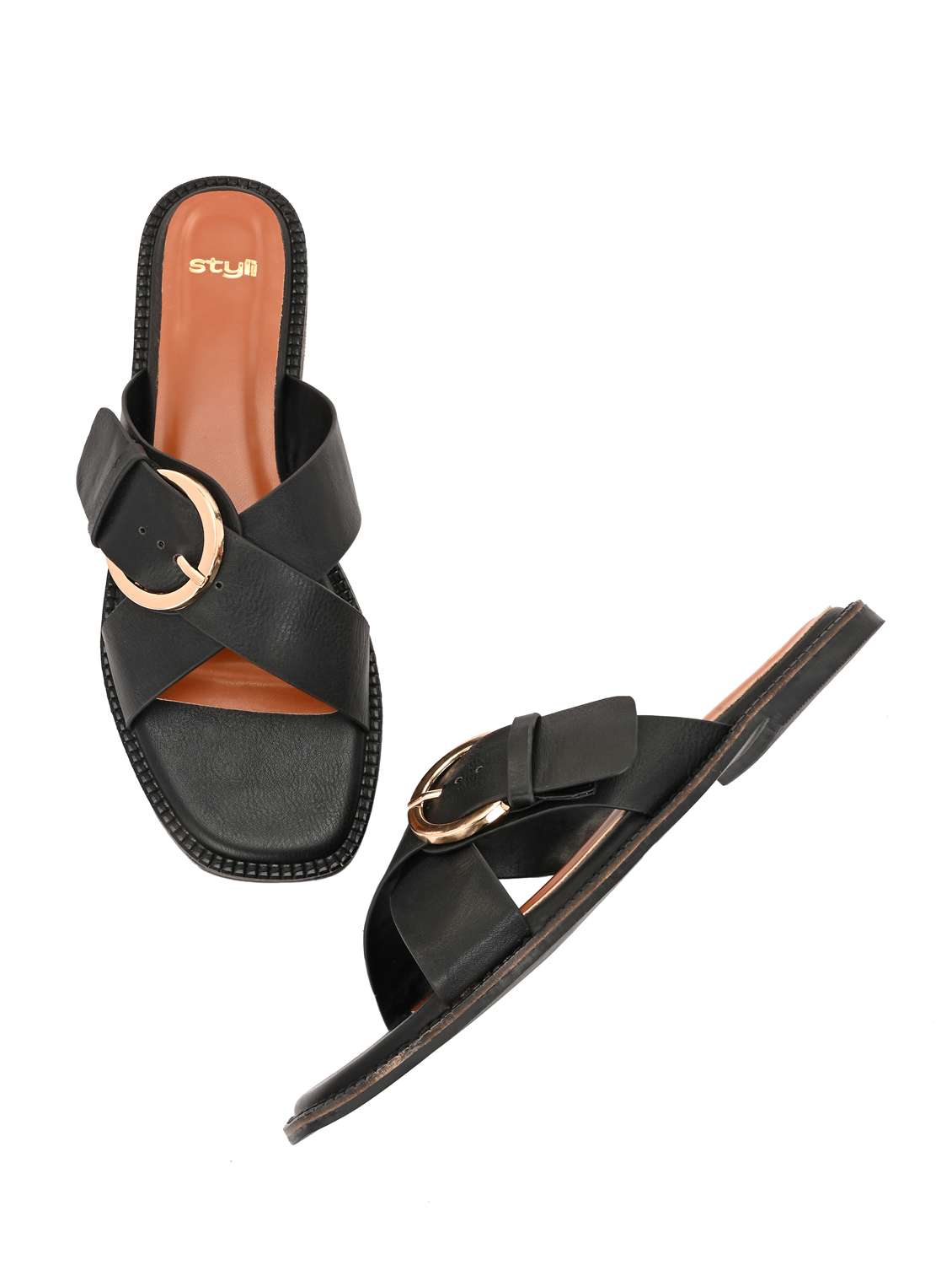 women black slip on sandal - 21959631 -  Standard Image - 1