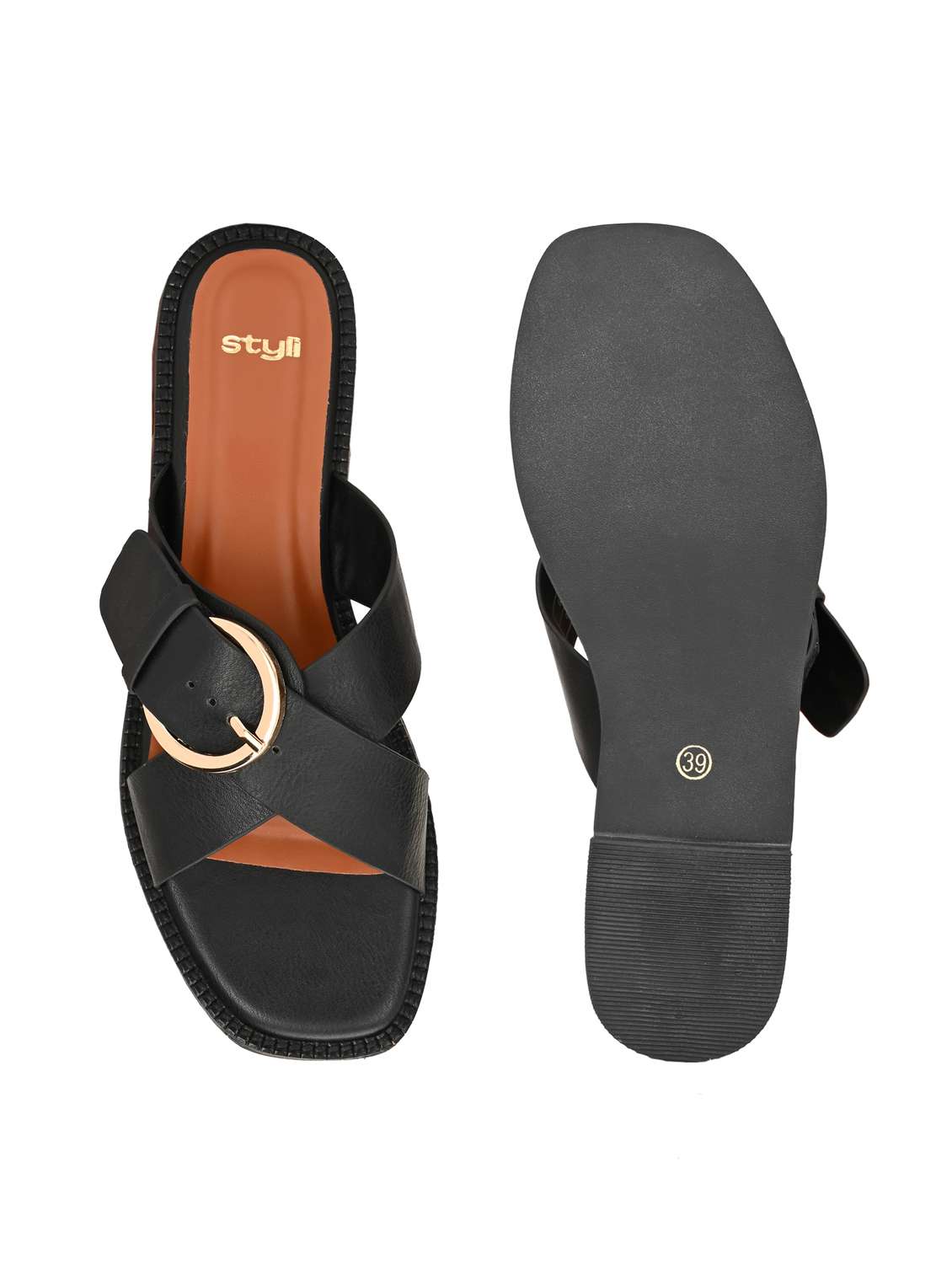 women black slip on sandal - 21959631 -  Standard Image - 4