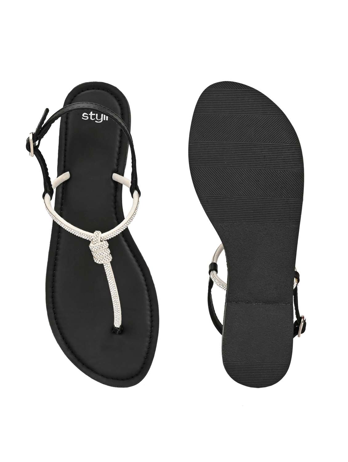 women black ankle strap sandal - 21959638 -  Standard Image - 4