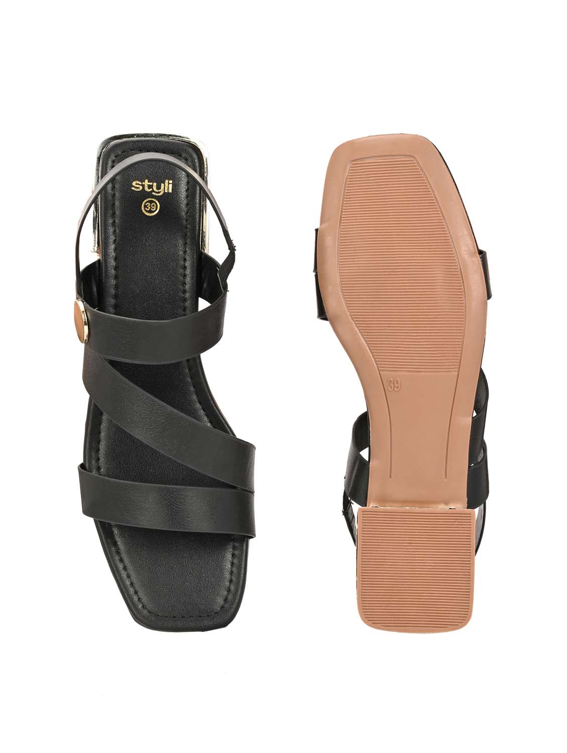 women black back strap sandal - 21959644 - Standard Image - 4
