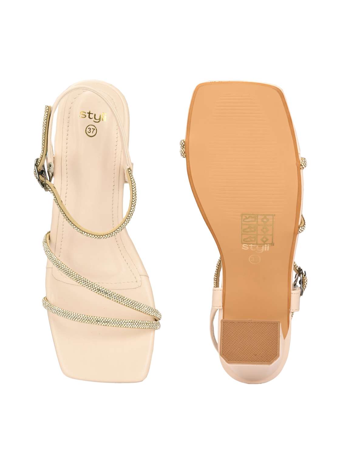 women cream ankle strap sandal - 21959647 -  Standard Image - 4