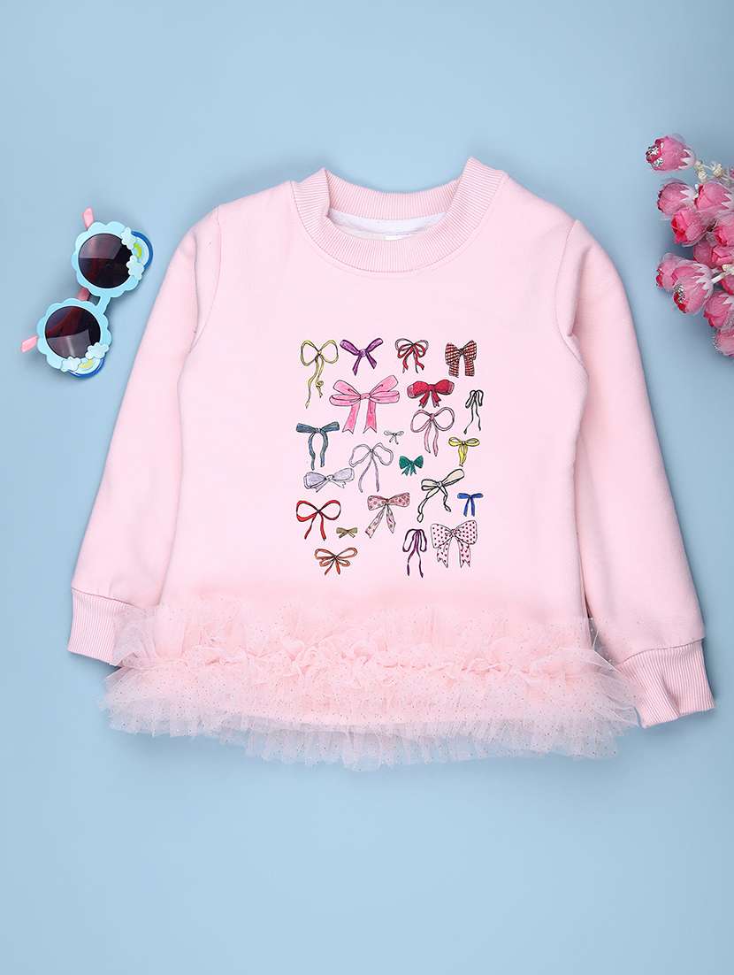 girls printed long sleeve sweatshirt