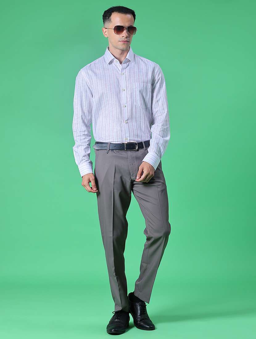 men striped collared long sleeve shirt - 21959654 -  Standard Image - 4