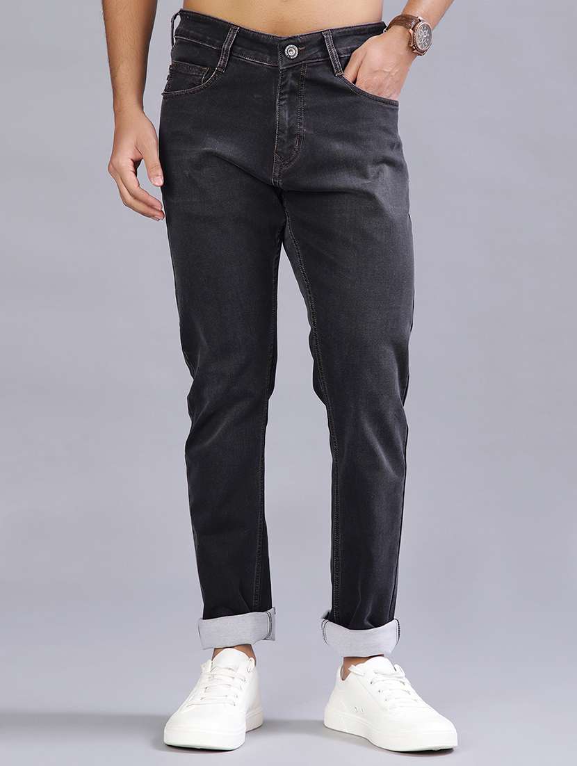 men solid mid rise slim fit jeans - 21959668 -  Standard Image - 1
