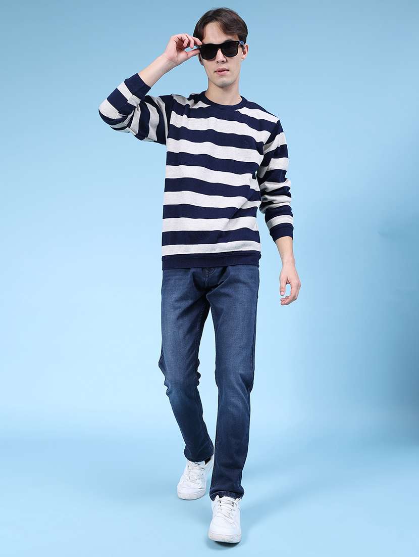 men striped long sleeve regular fit pullover - 21959685 -  Standard Image - 4