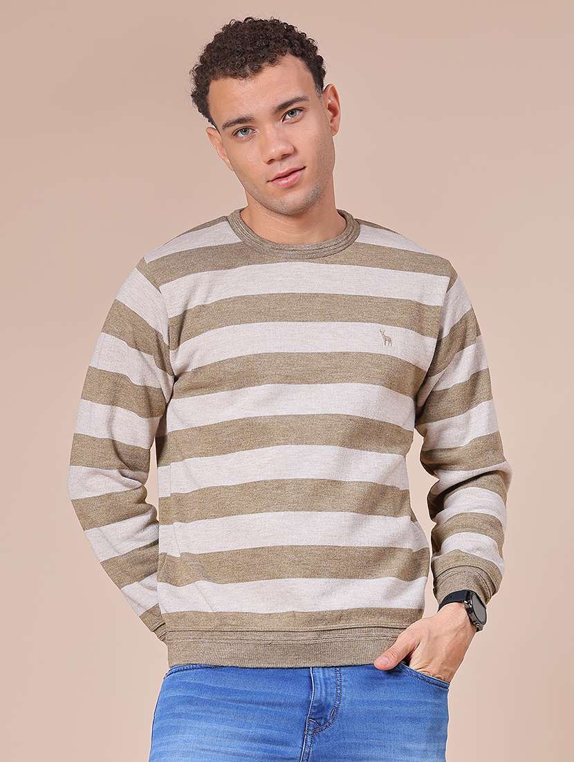 men striped long sleeve regular fit pullover - 21959686 -  Standard Image - 1