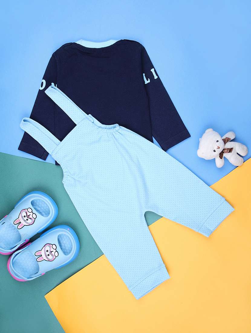 kids printed t-shirt with dungree set - 21959691 -  Standard Image - 1