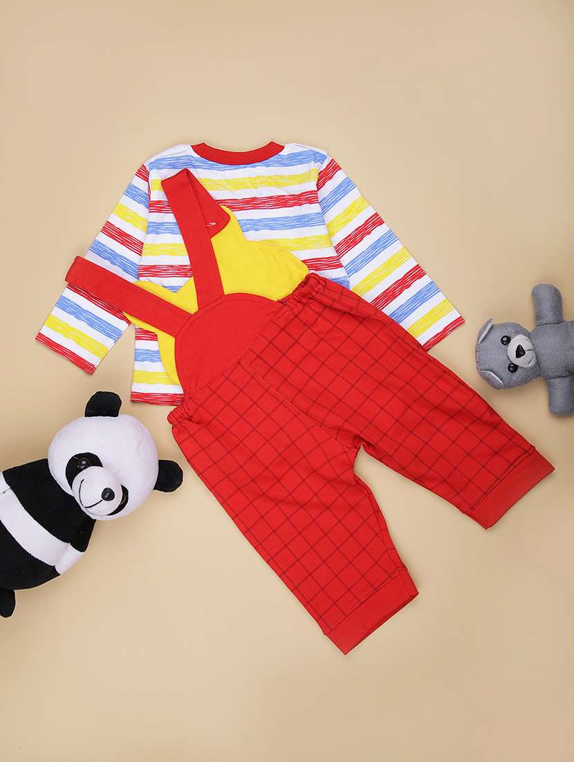 boys striped t-shirt & dungaree twin set - 21959694 -  Standard Image - 1