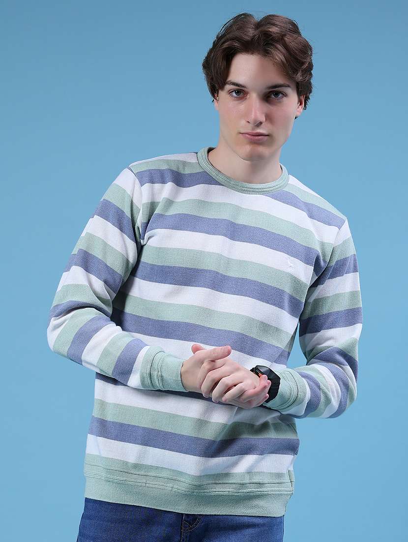 men striped long sleeve regular fit pullover - 21959705 -  Standard Image - 1