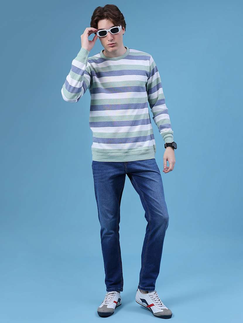 men striped long sleeve regular fit pullover - 21959705 -  Standard Image - 4