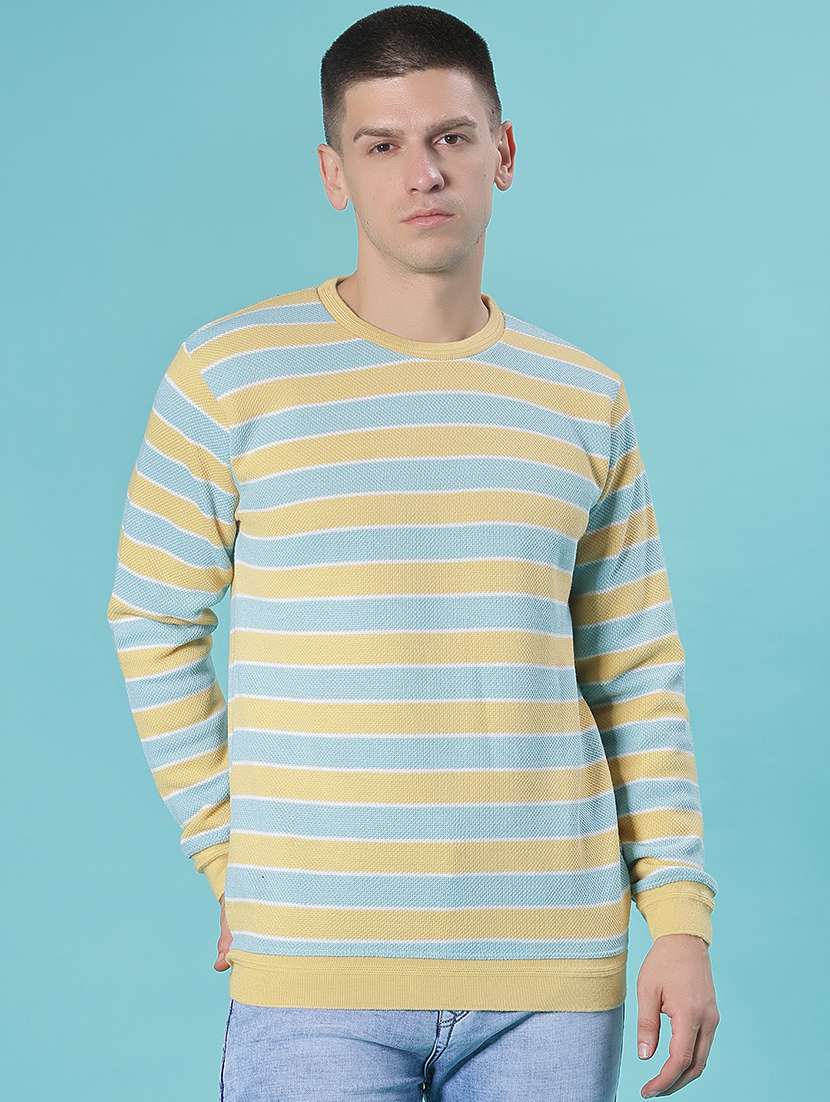 men striped long sleeve regular fit pullover - 21959707 -  Standard Image - 1