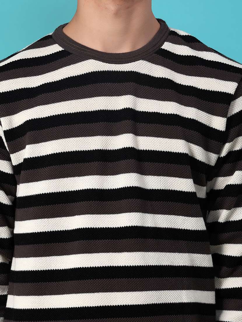 men striped long sleeve regular fit pullover - 21959708 -  Standard Image - 4