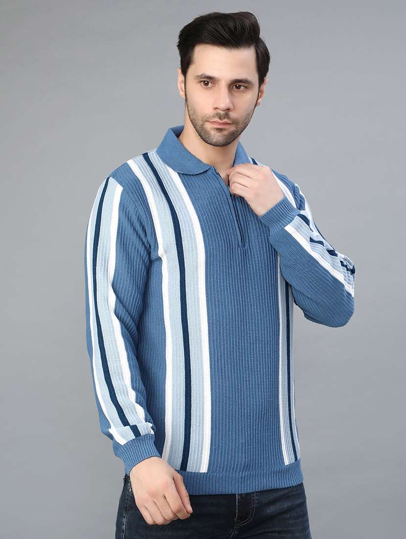 men striped long sleeve regular fit pullover  - 21959720 -  Standard Image - 1