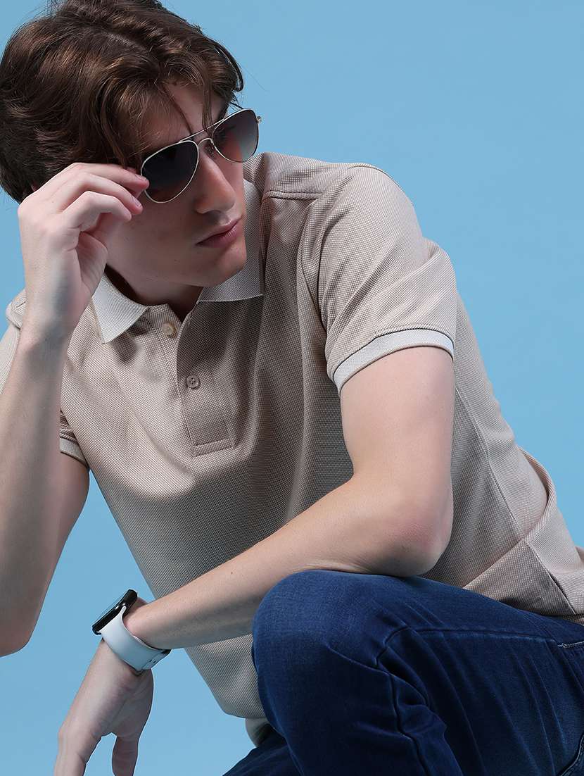 men solid short sleeve regular fit polo t-shirt