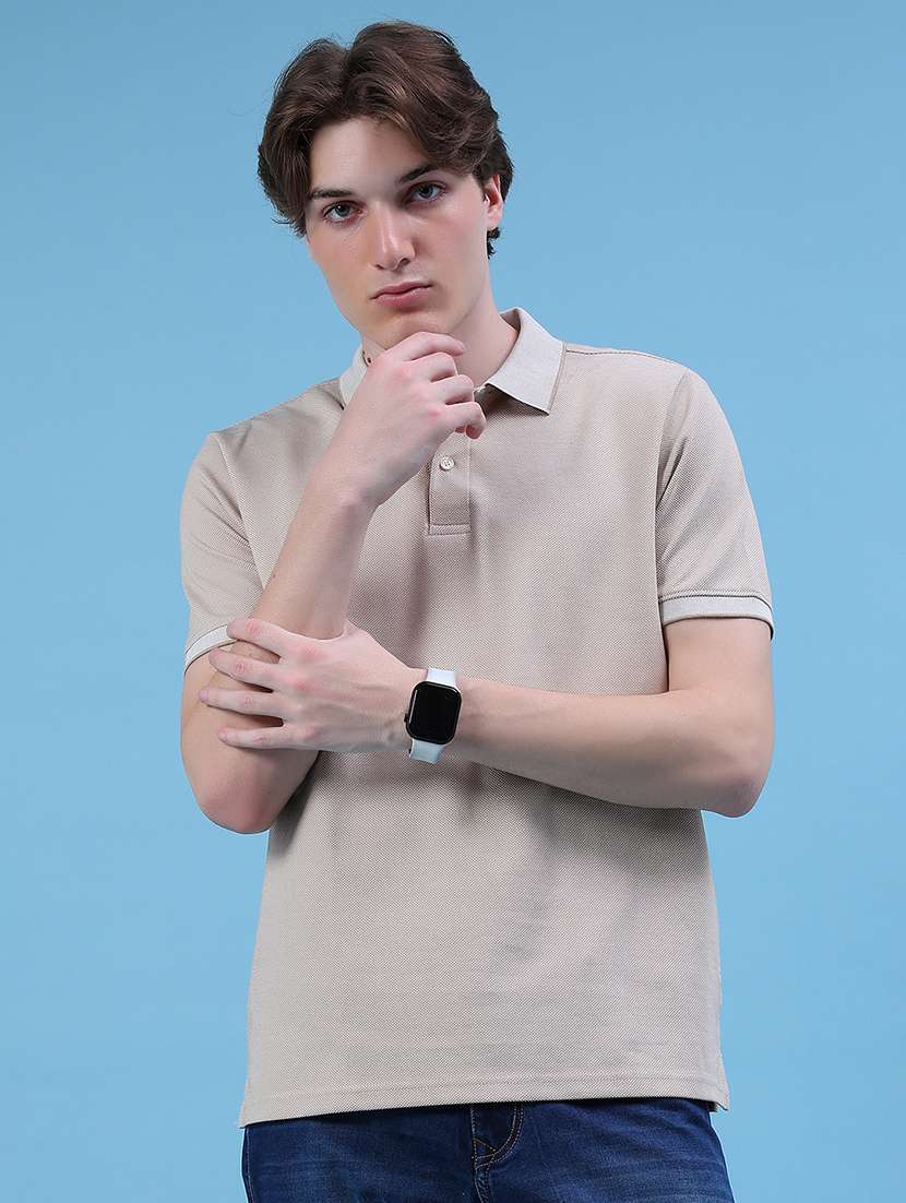 men solid short sleeve regular fit polo t-shirt - 21959774 -  Standard Image - 1