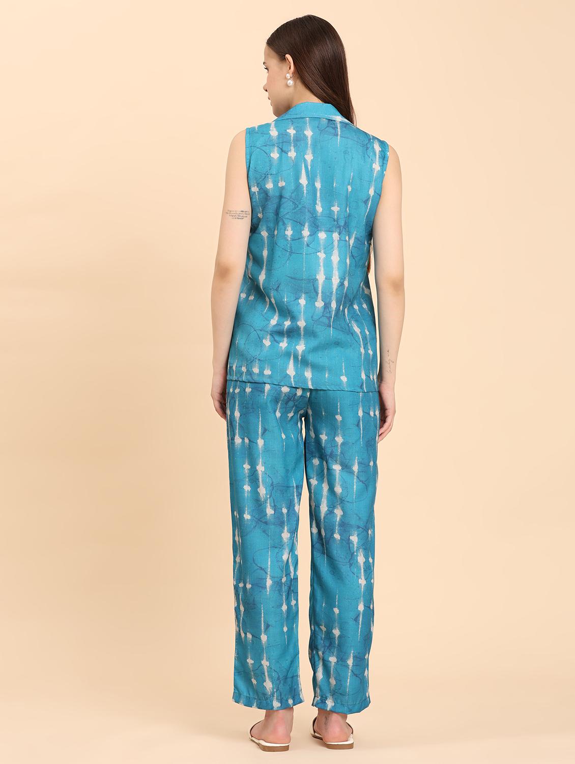 women printed shirt and trouser co-ord set - 21959822 - Standard Image - 4