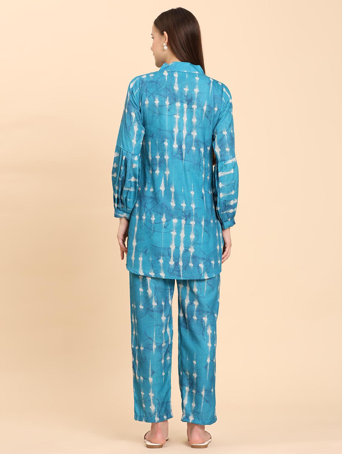 women tie & dye puff sleeve co-ord set - 21959824 - Standard Image - 4