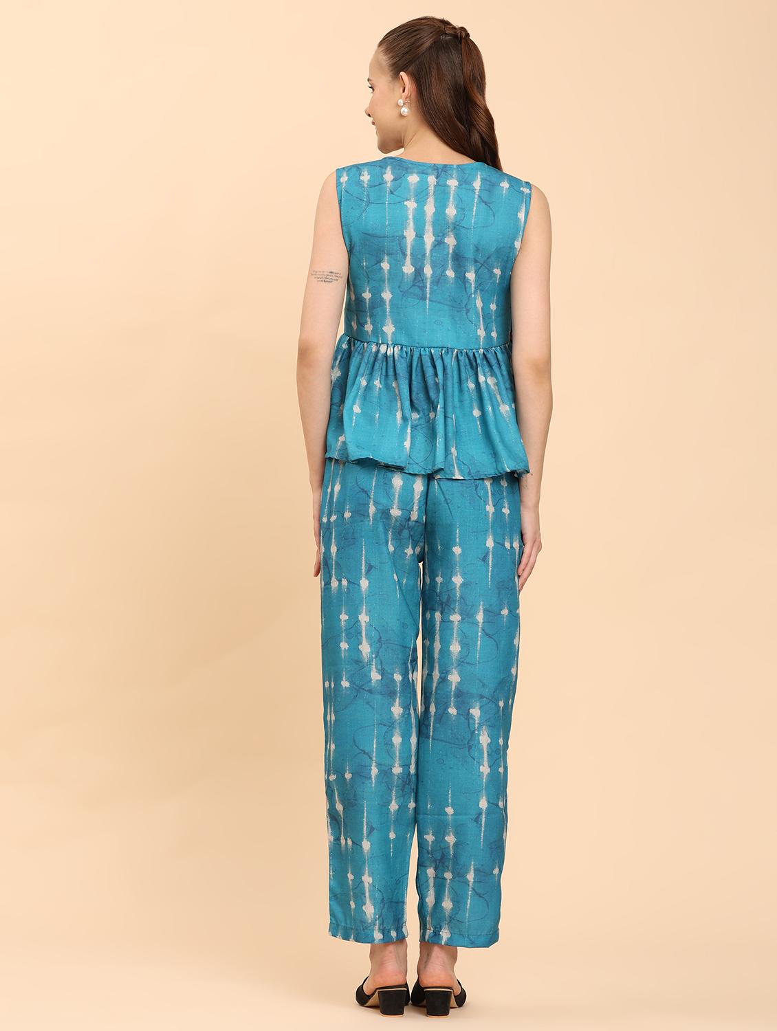 women printed top and trouser co-ord set - 21959825 - Standard Image - 4