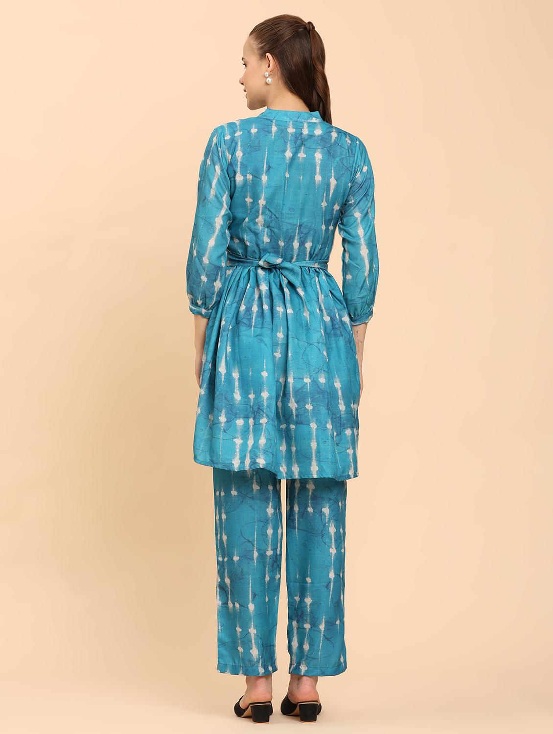 women tie & dye puff sleeve co-ord set - 21959826 - Standard Image - 4