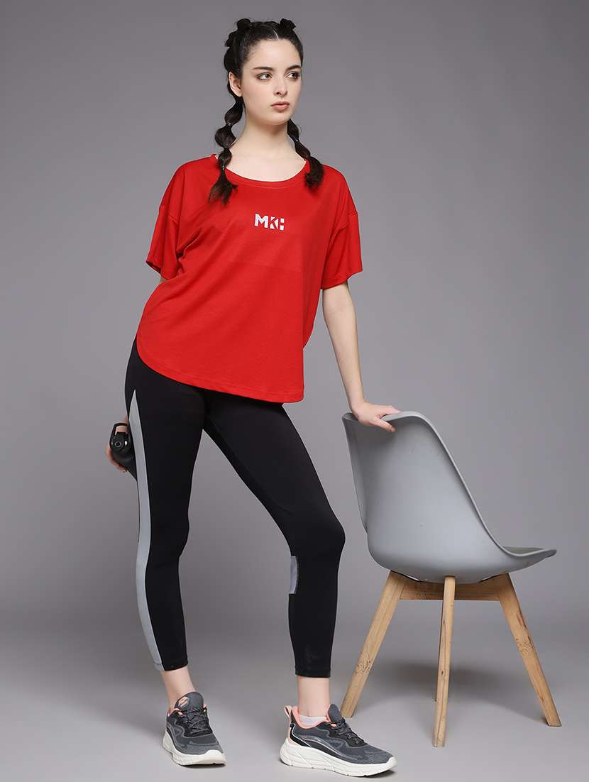 women typography prnted dri-fit sports t-shirt - 21959861 -  Standard Image - 4