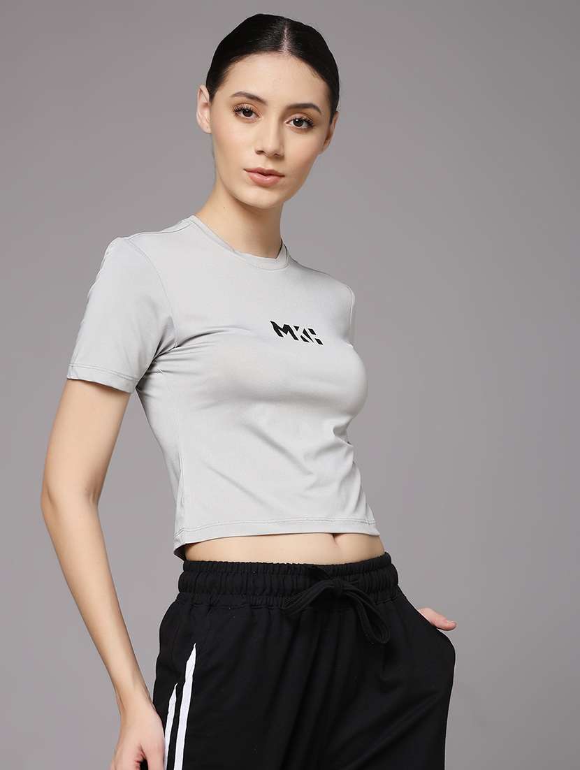 women printed dri-fit crop sports t-shirt - 21959872 -  Standard Image - 1
