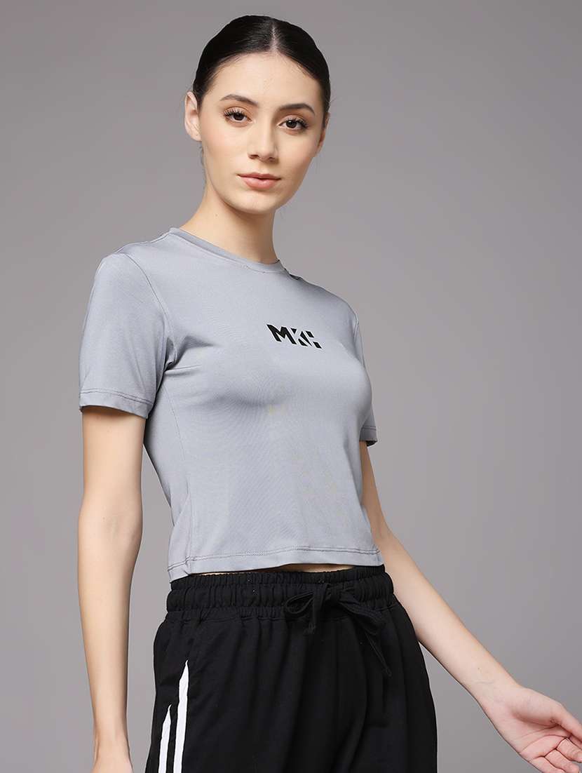 women printed dri-fit crop sports t-shirt - 21959873 -  Standard Image - 1