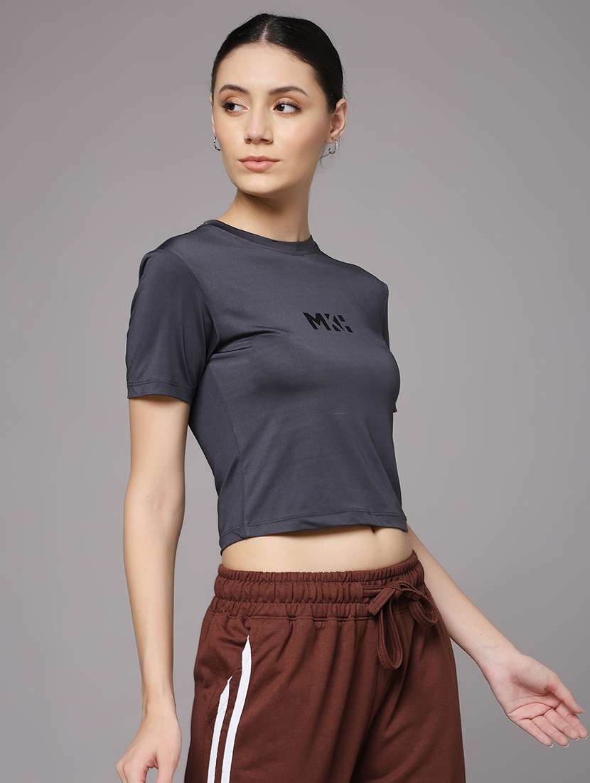women printed dri-fit crop sports t-shirt - 21959874 -  Standard Image - 1