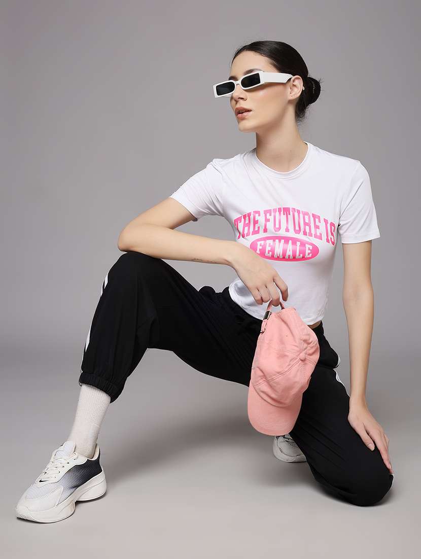 women printed dri-fit crop sports t-shirt - 21959876 -  Standard Image - 4