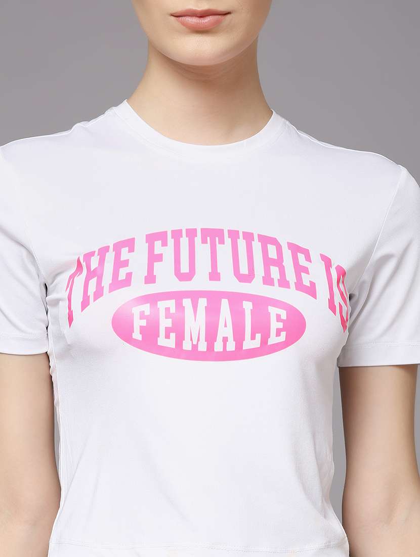 women printed dri-fit crop sports t-shirt - 21959876 -  Standard Image - 6