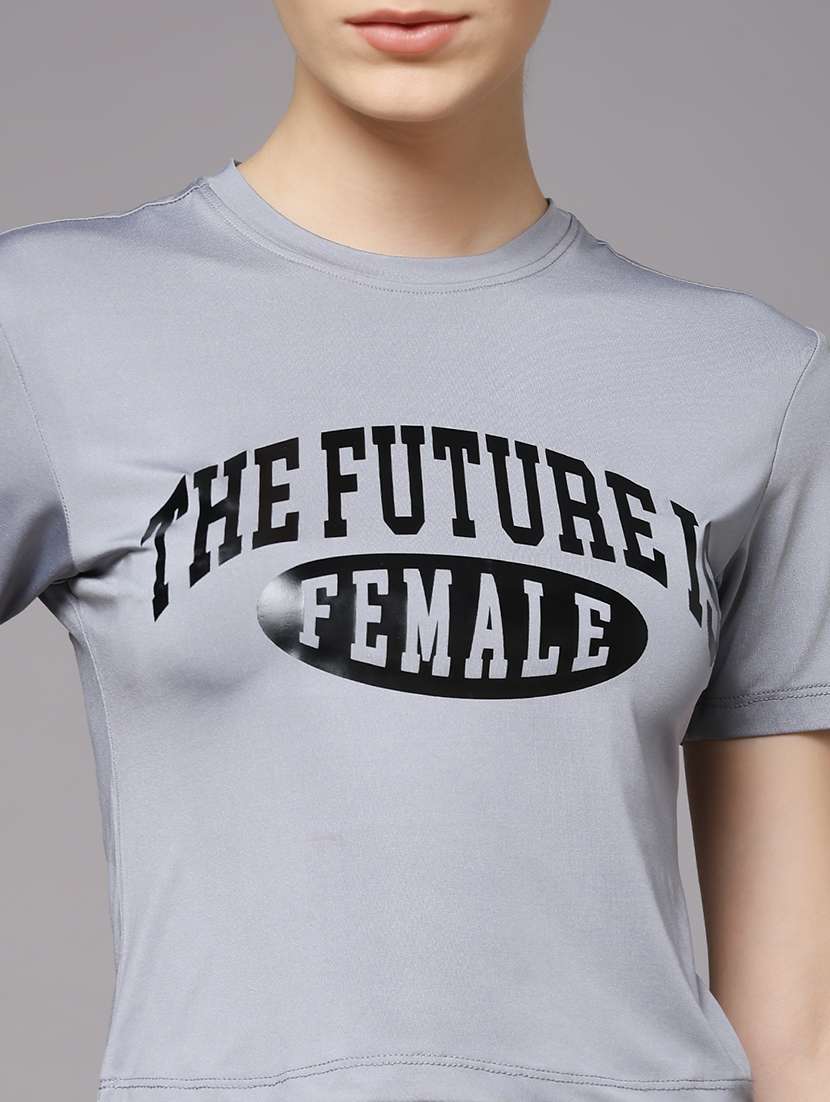 women printed dri-fit crop sports t-shirt - 21959880 -  Standard Image - 6