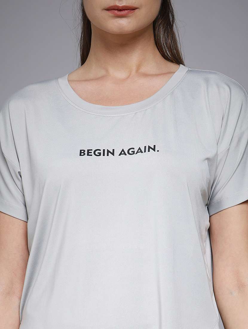 women typography prnted dri-fit sports t-shirt - 21959885 -  Standard Image - 4