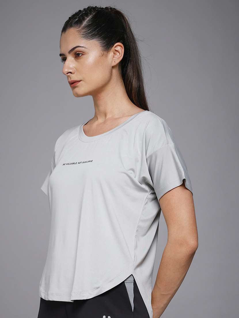 women typography prnted dri-fit sports t-shirt - 21959891 -  Standard Image - 1