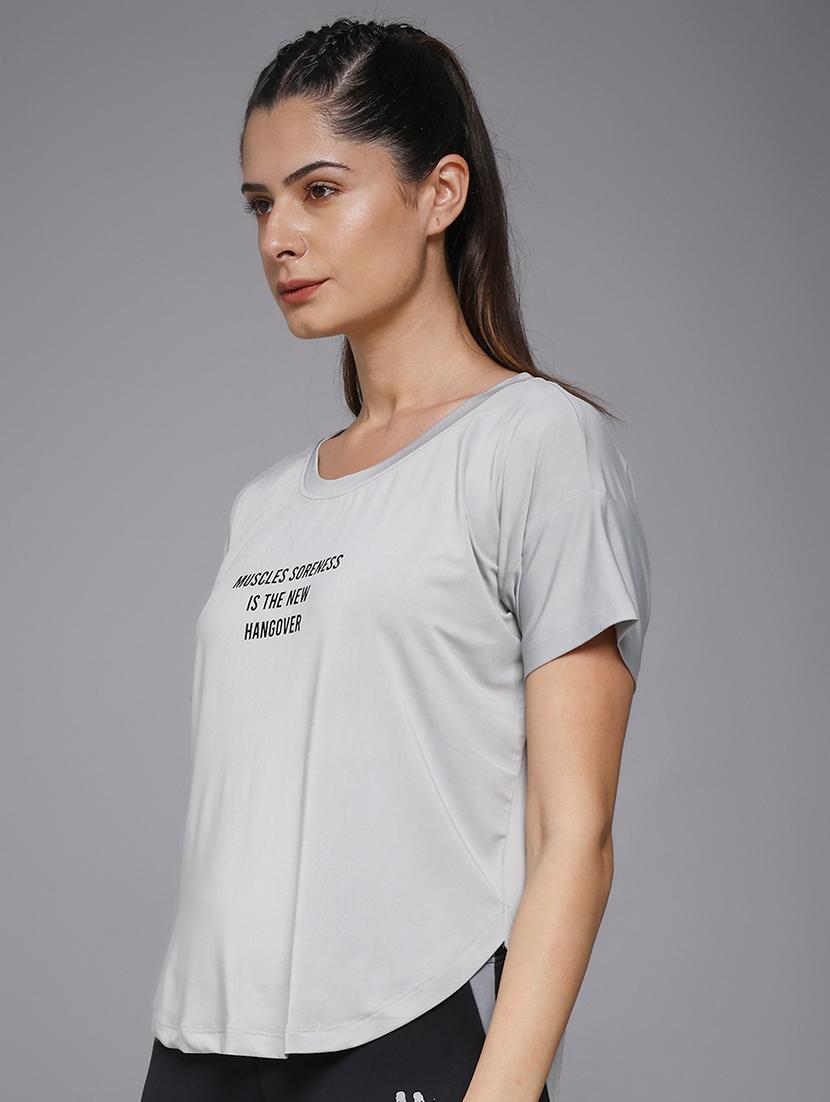 women typography prnted dri-fit sports t-shirt - 21959893 -  Standard Image - 1