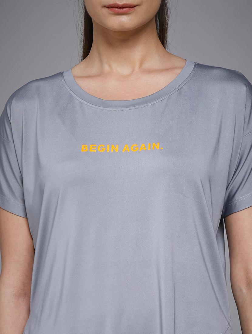 women typography prnted dri-fit sports t-shirt - 21959894 - Standard Image - 4